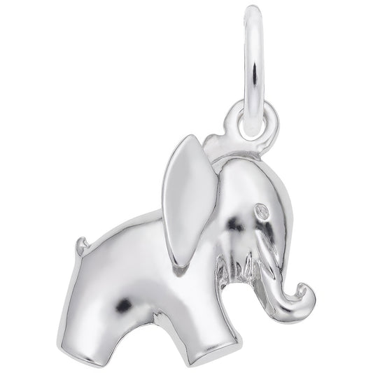 Baby Elephant Charm - Metal - Sterling Silver