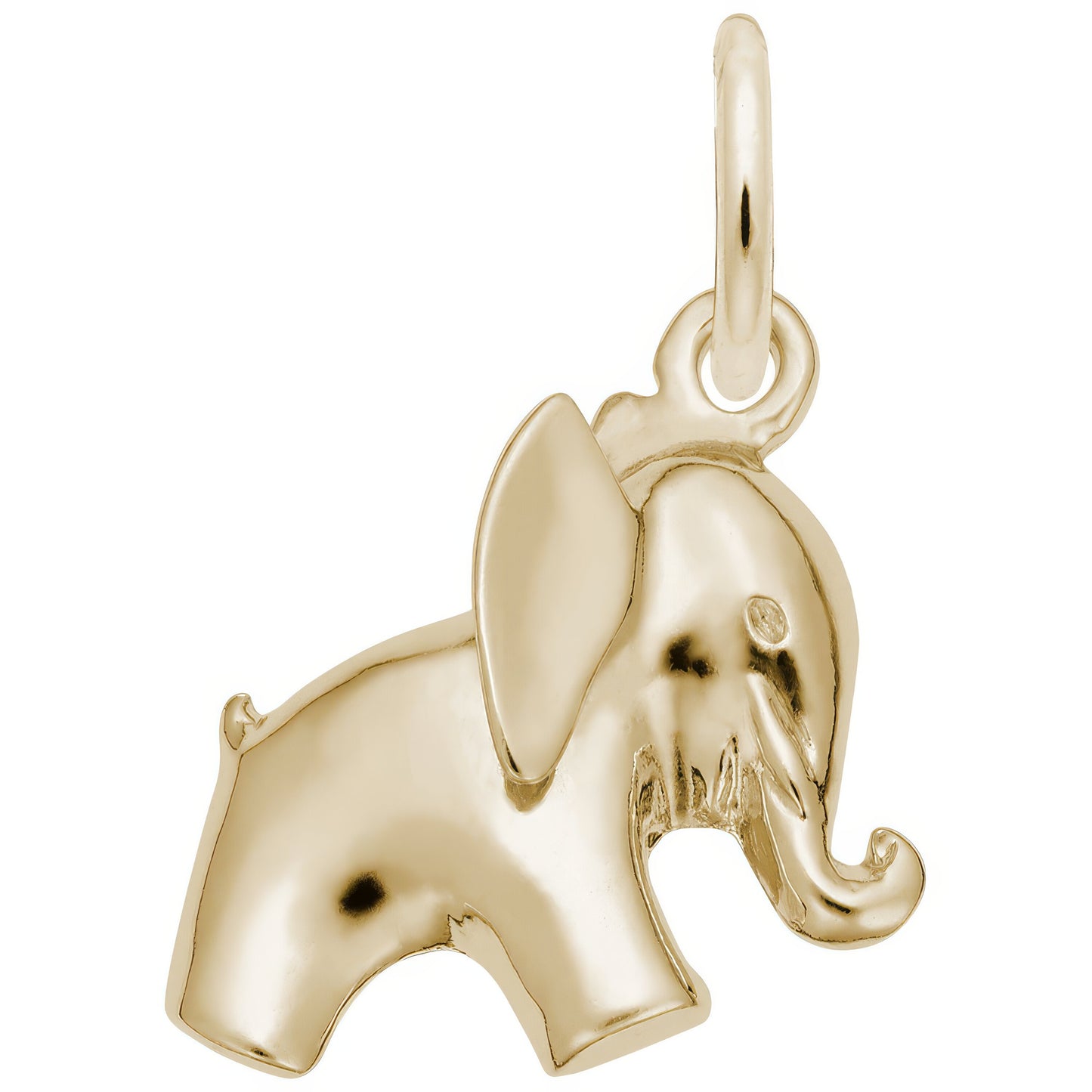 Baby Elephant Charm - Metal - Sterling Silver