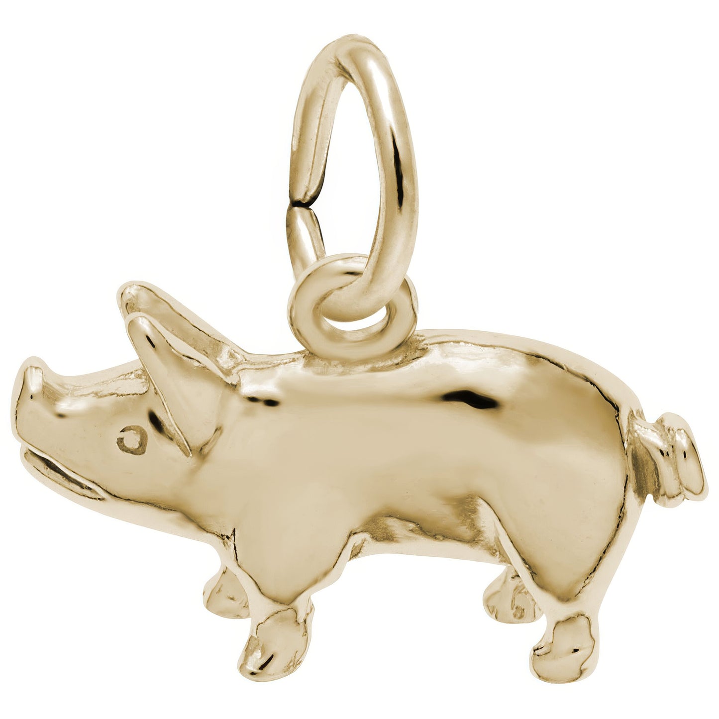 Sterling Silver Pig Charm - 9mm x 12mm
