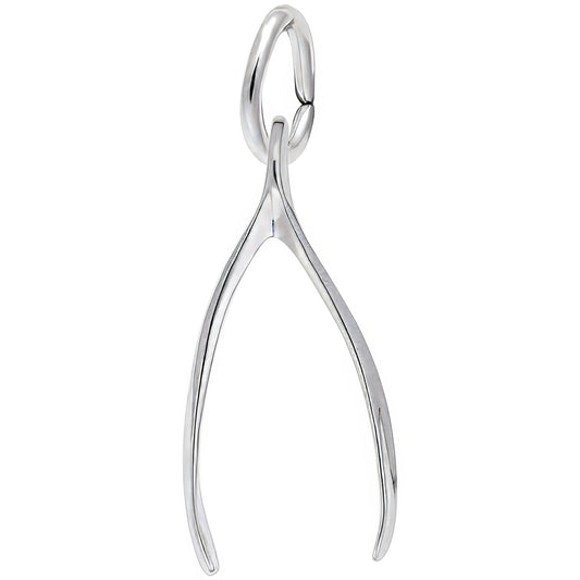 Wishbone Charm - Metal - Sterling Silver