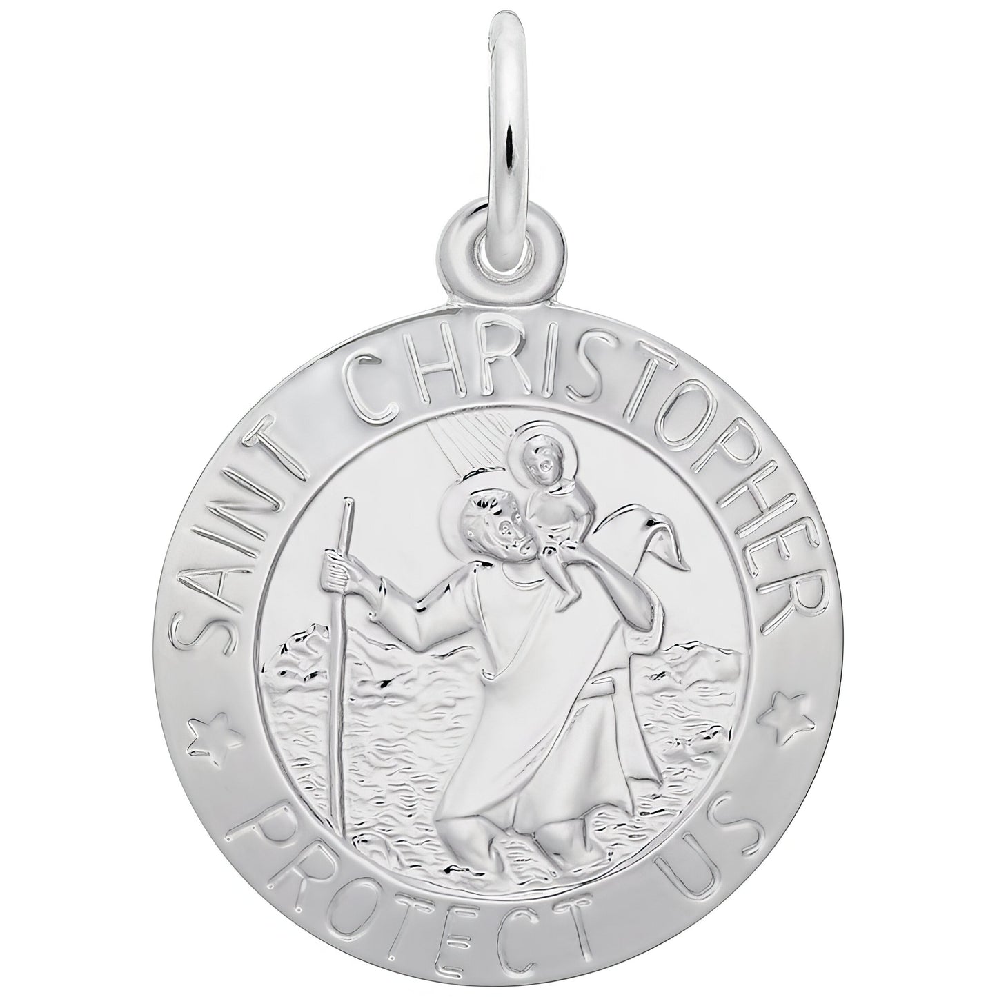 Charms Sterling Silver Saint Christopher Disc Charm