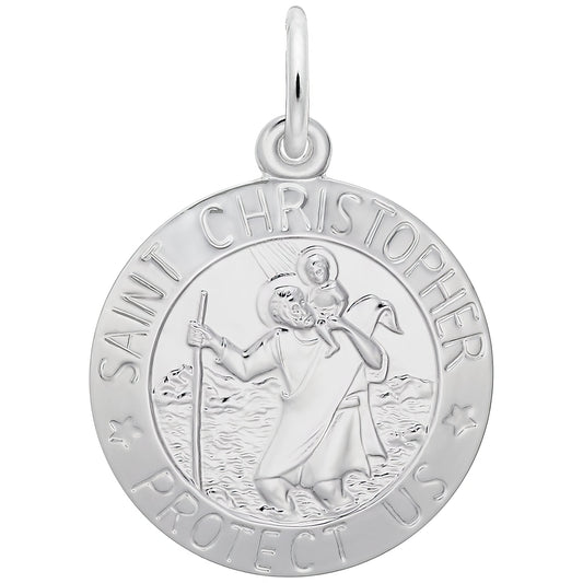 Charms Sterling Silver Saint Christopher Disc Charm