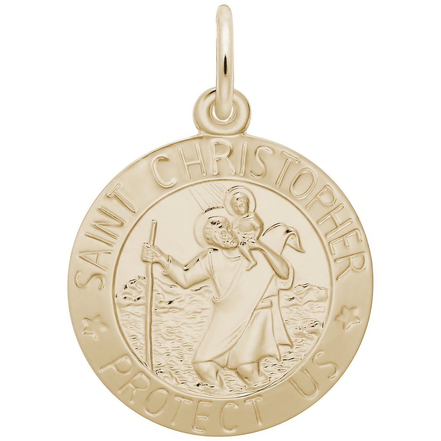 Charms Sterling Silver Saint Christopher Disc Charm