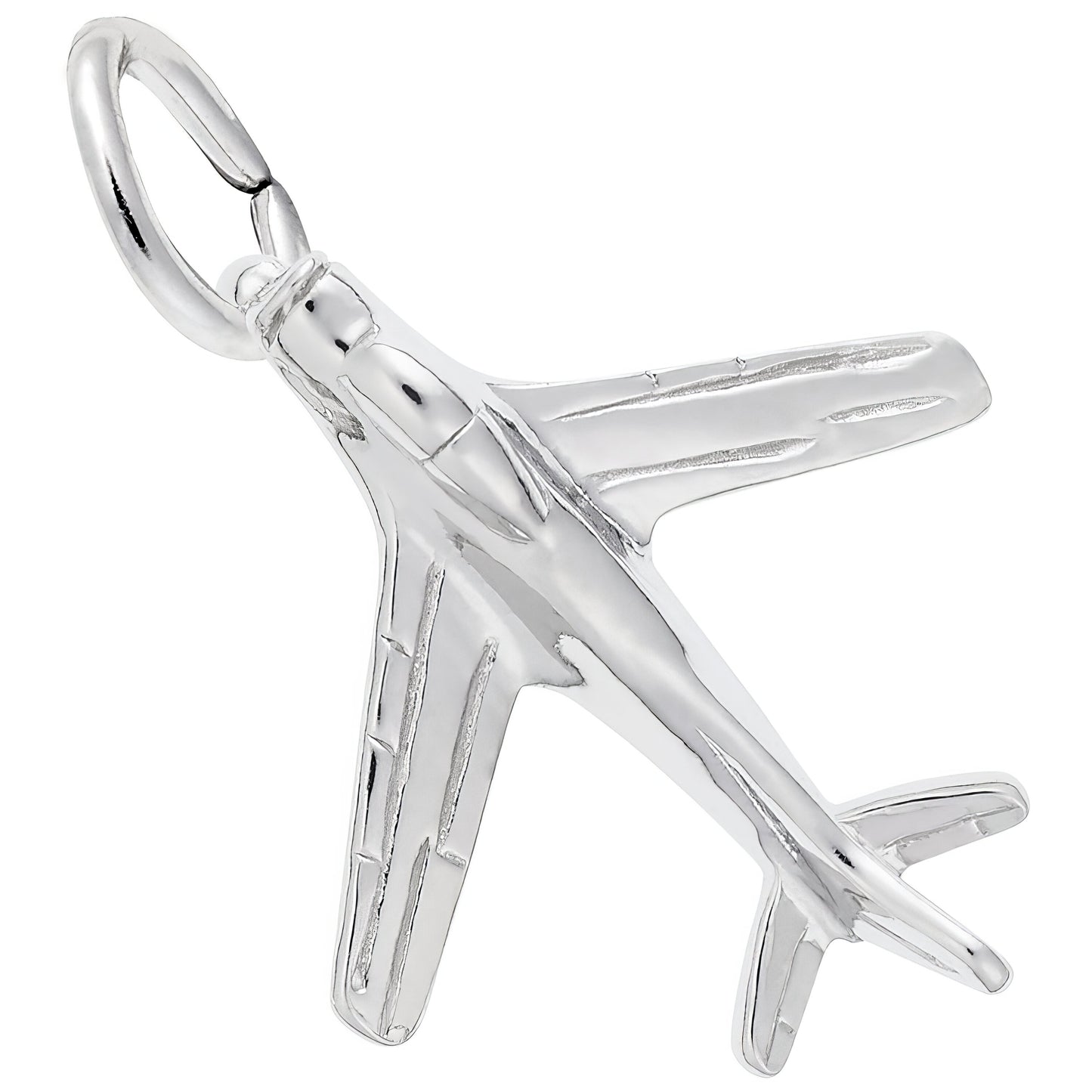 Military Plane Charm - Metal - Sterling Silver