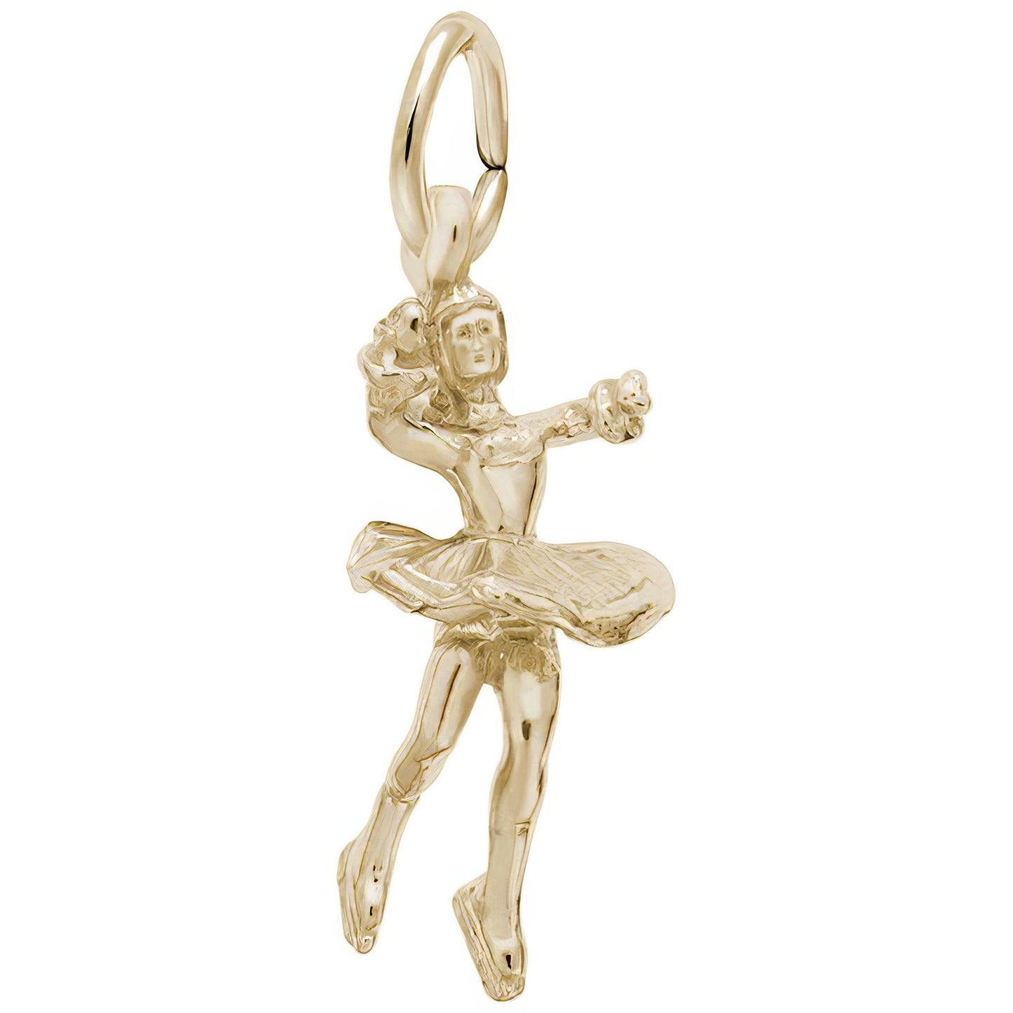 Twirling Ice Skater Charm - Metal - Sterling Silver
