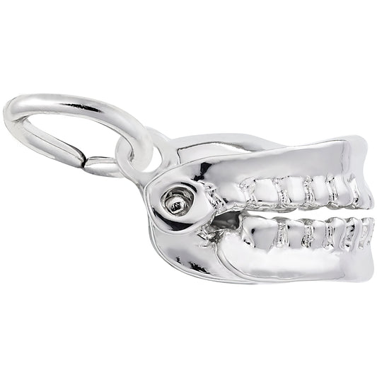 False Teeth Charm - Metal - Sterling Silver