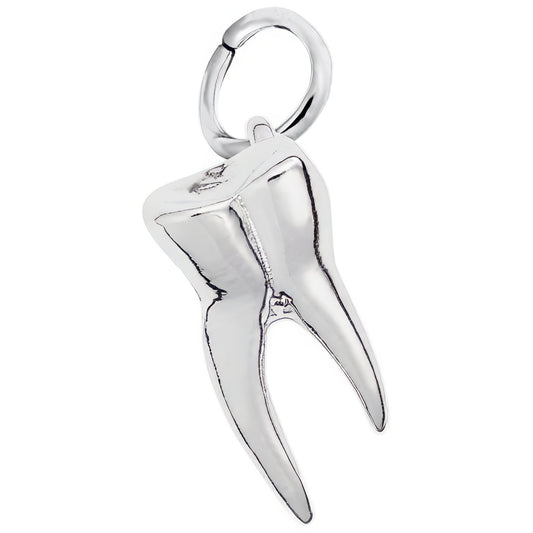 Sterling Silver Tooth Charm - 14mm x 7mm