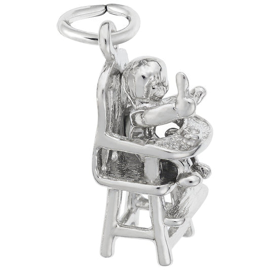 Highchair Charm - Metal - Sterling Silver