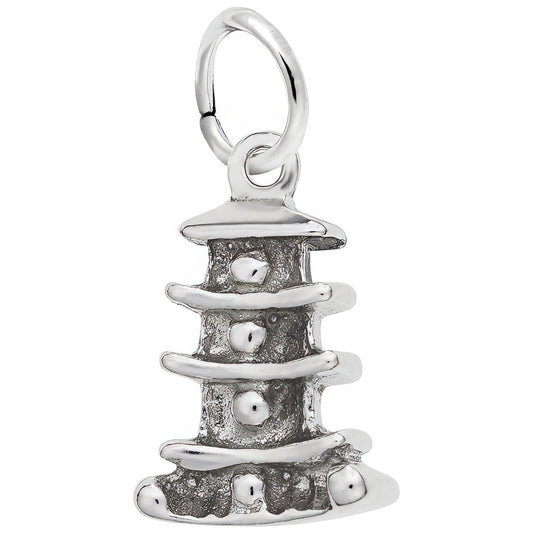 Pagoda Charm - Metal - Sterling Silver