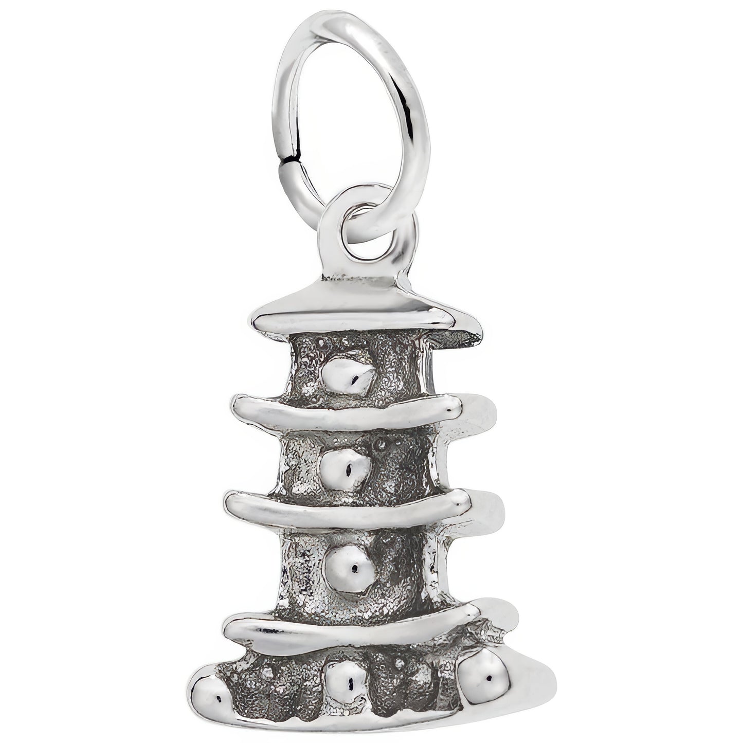 Pagoda Charm - Metal - Sterling Silver