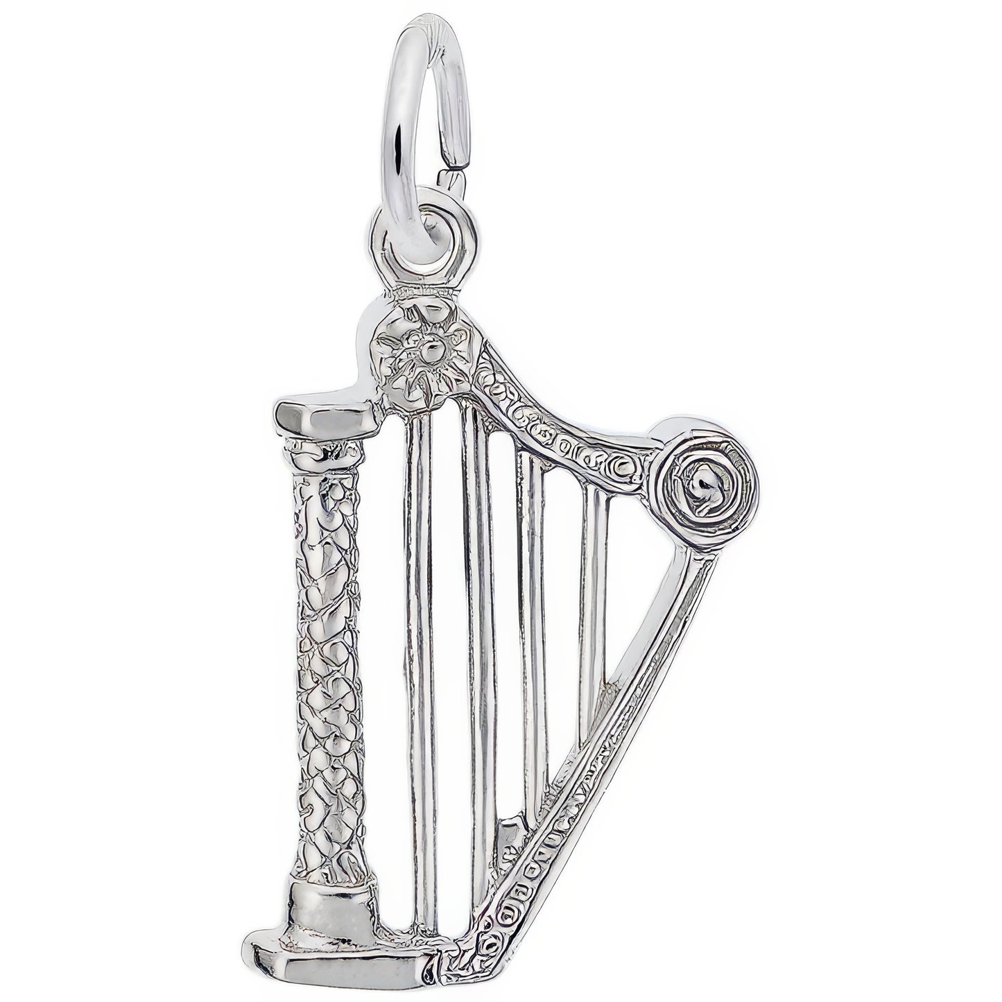 Classic Harp Charm - Metal - Sterling Silver