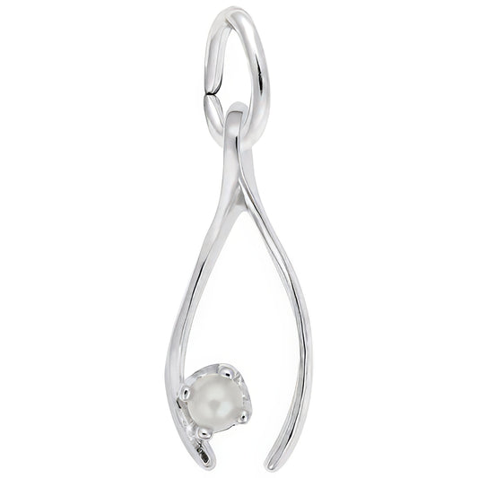 Sterling Silver Wishbone Charm - 14mm x 6mm