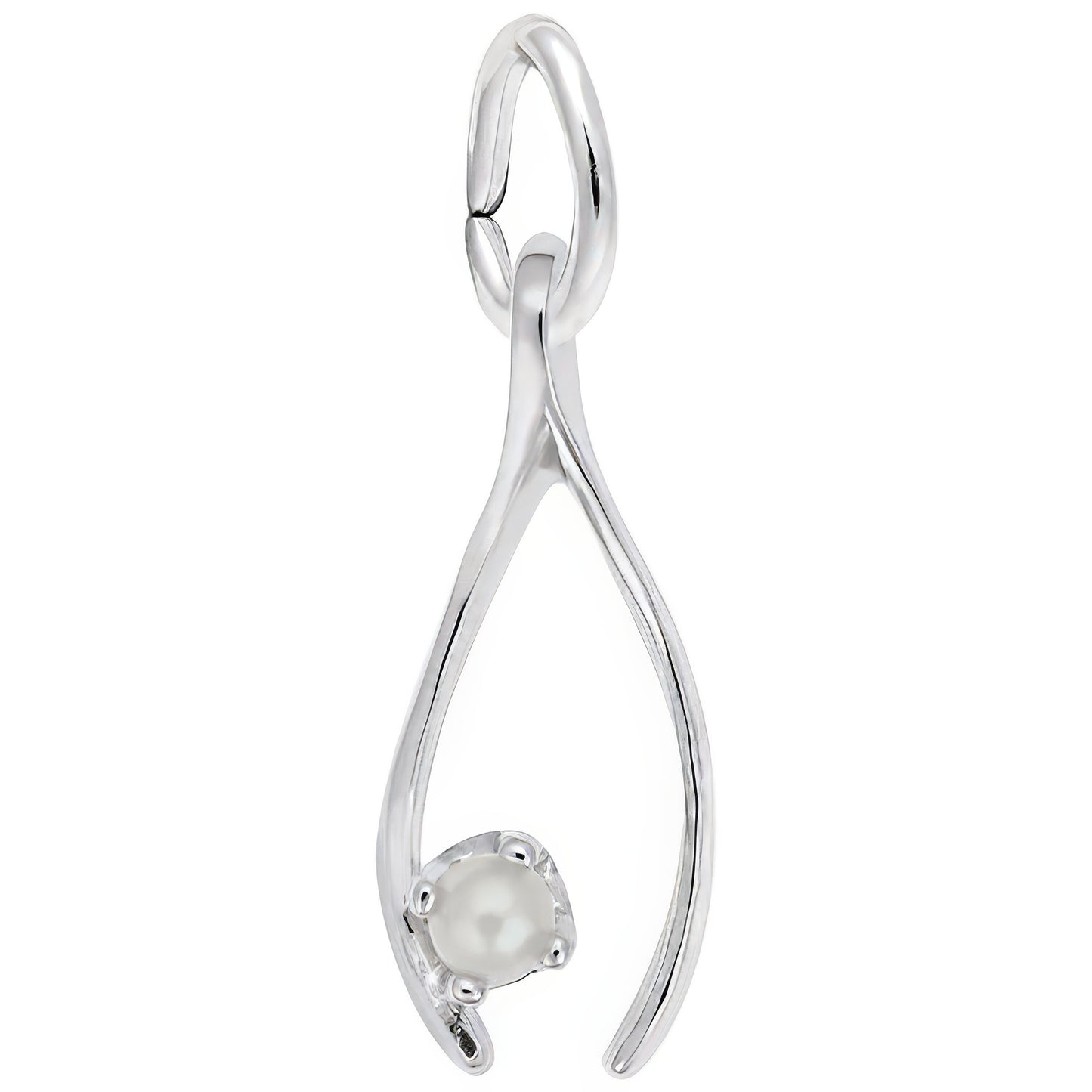 Sterling Silver Wishbone Charm - 14mm x 6mm
