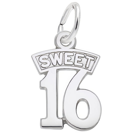 Sterling Silver Sweet 16 Birthday Charm