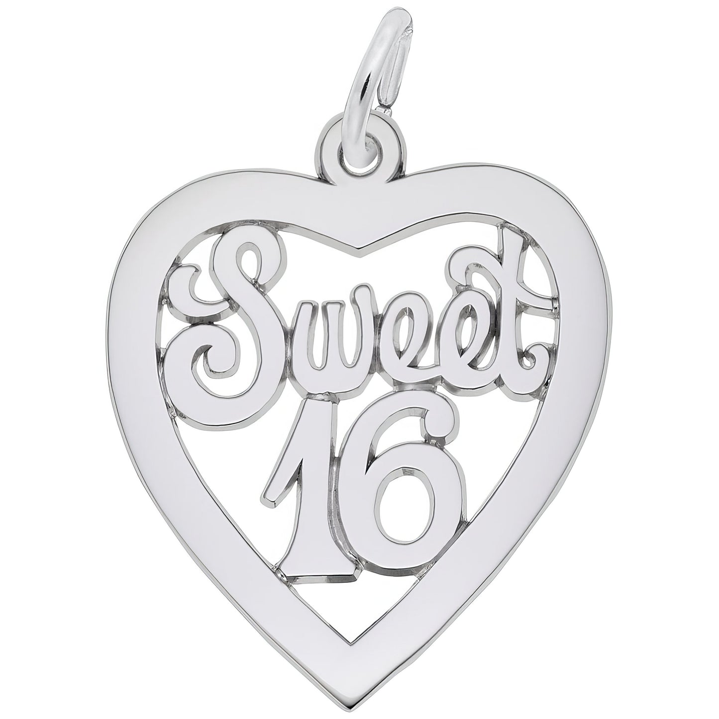 Sterling Silver Sweet 16 Charm - 20mm x 20mm