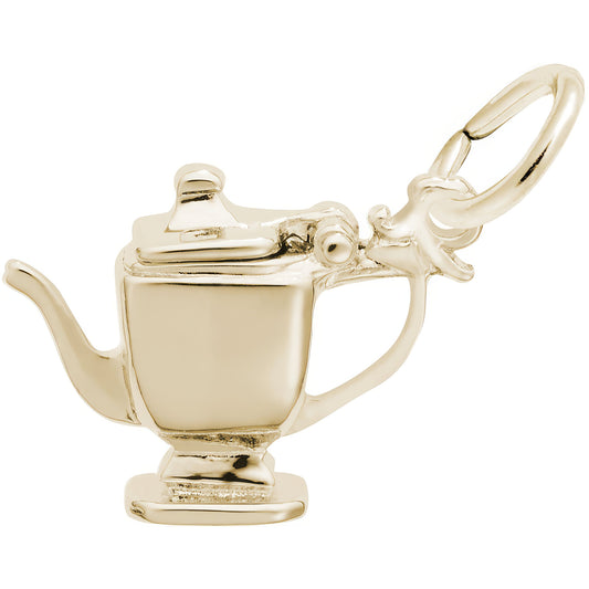 Teapot Charm - Metal - Gold-Plated Sterling Silver