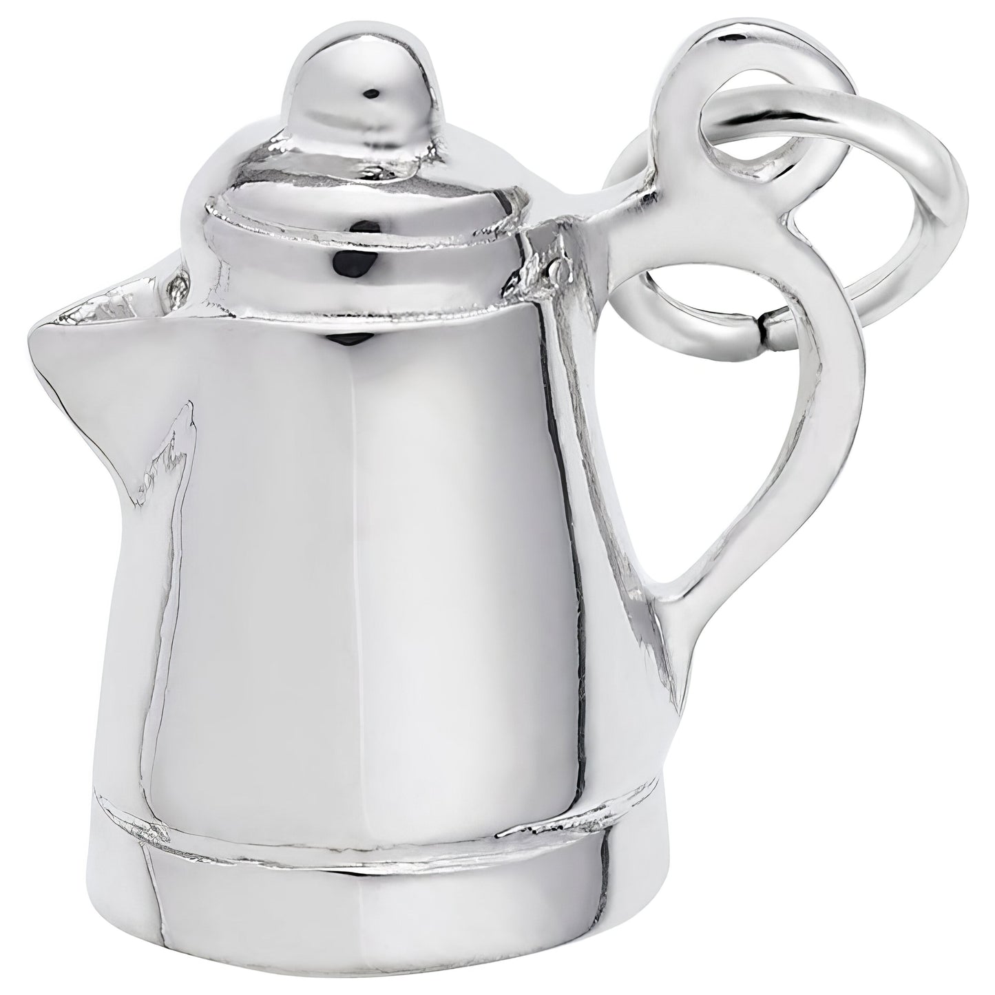 Coffee Pot Charm - Metal - Sterling Silver