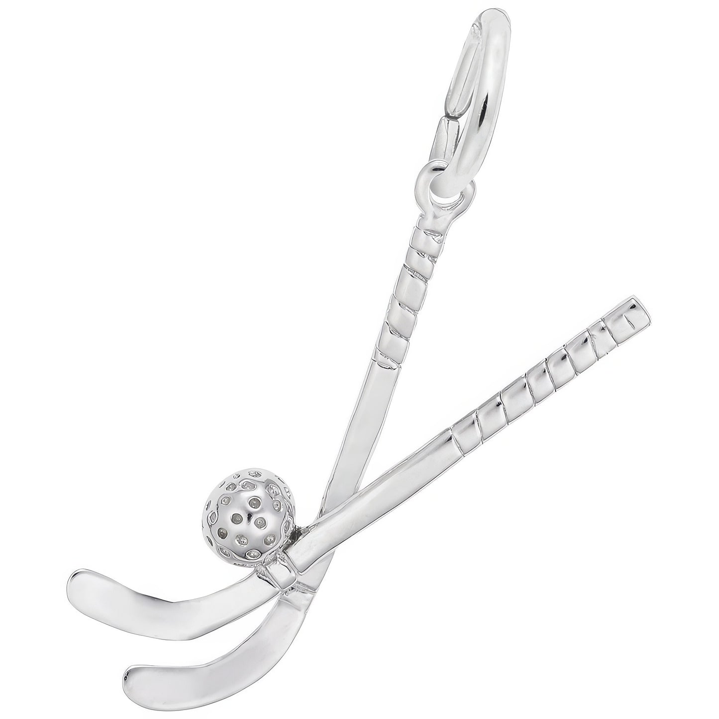 Sterling Silver Field Hockey Sticks with Ball Charm