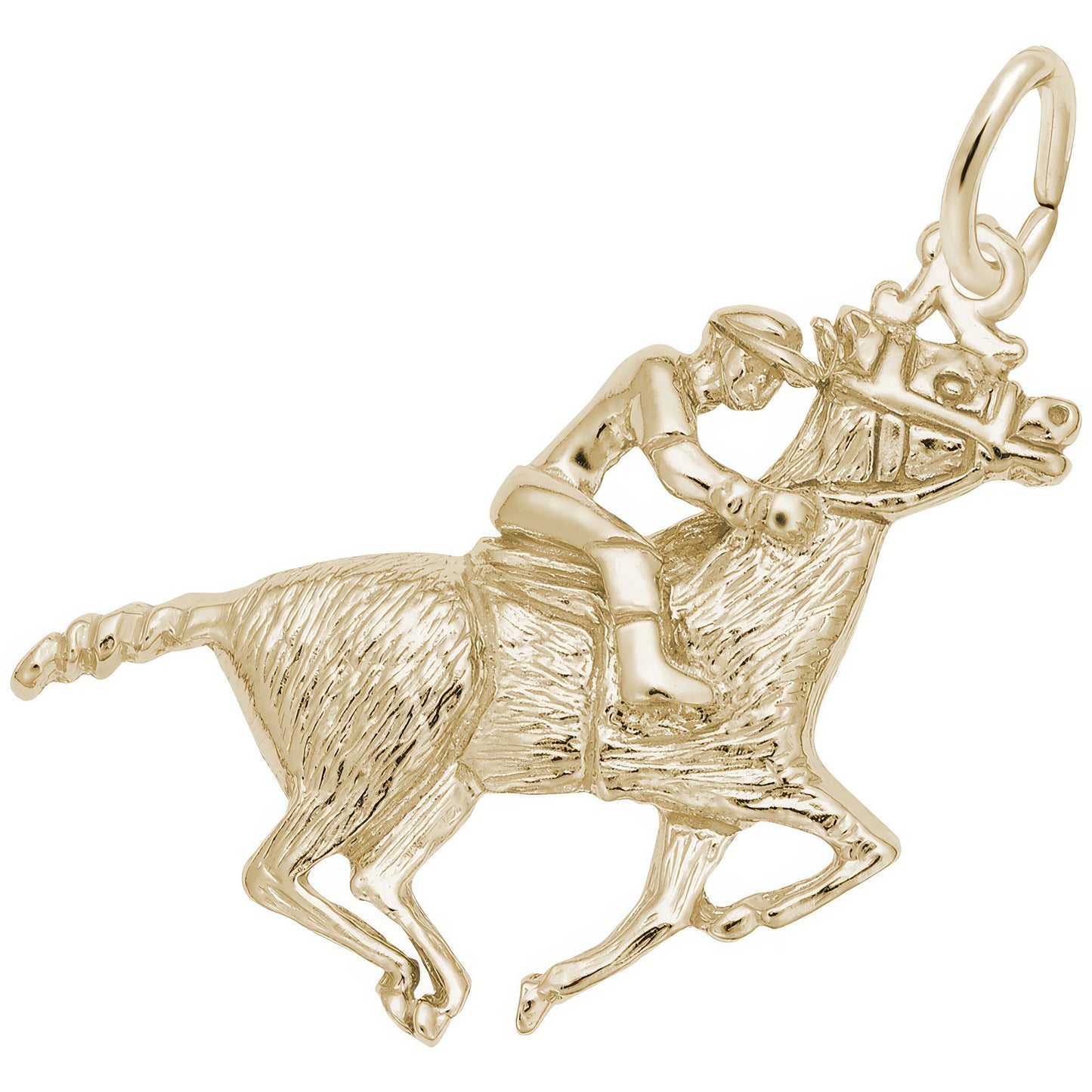 Horse & Jockey Charm - Metal - Sterling Silver