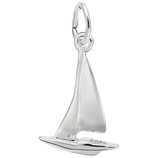 Classic Sailboat Charm - Metal - Sterling Silver