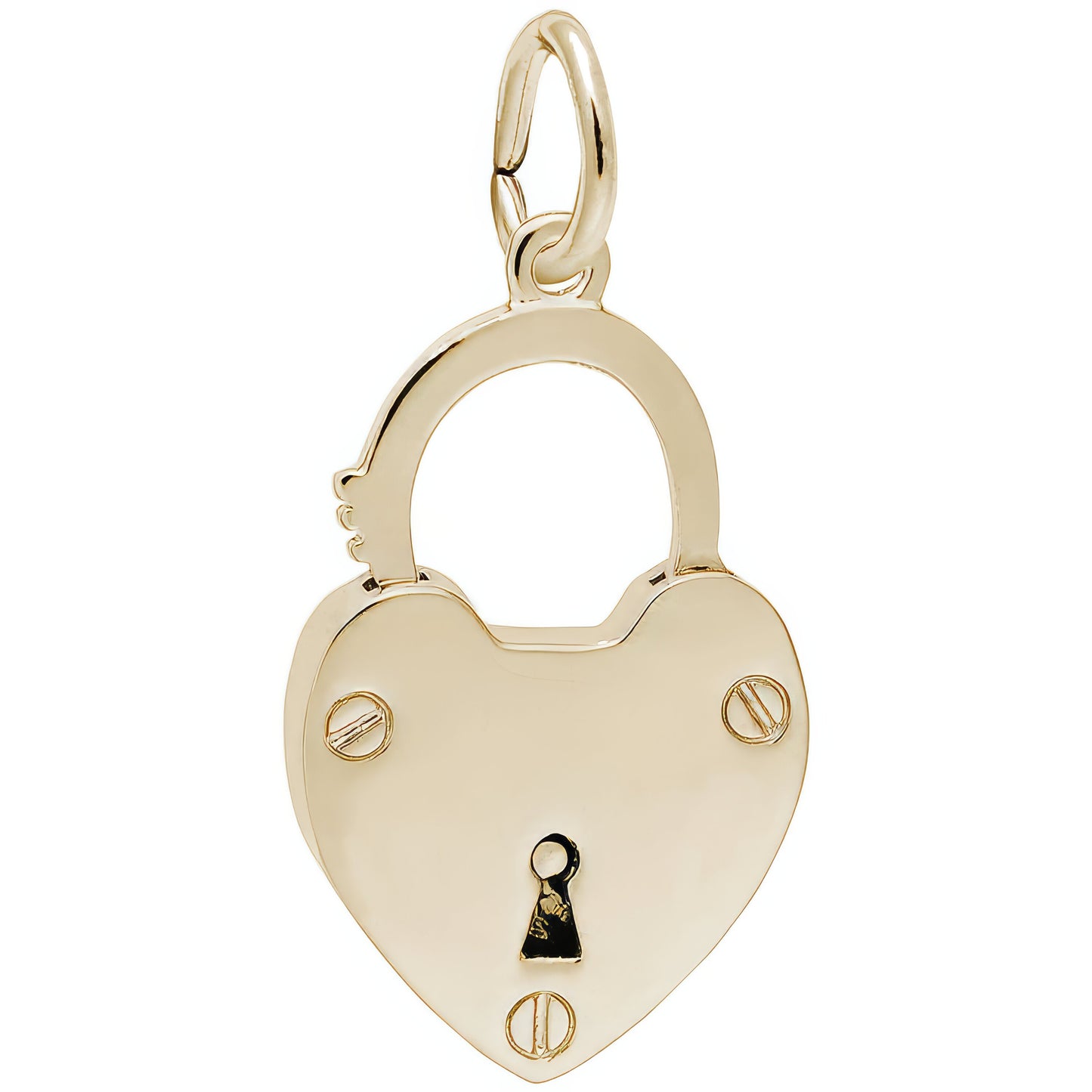 Heart Lock Charm - Metal - Sterling Silver