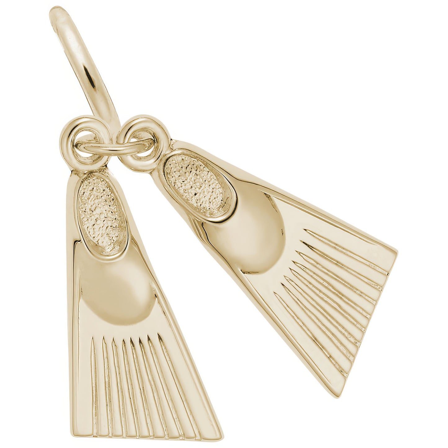 Sterling Silver Swim Fins Charm - 17mm x 9mm