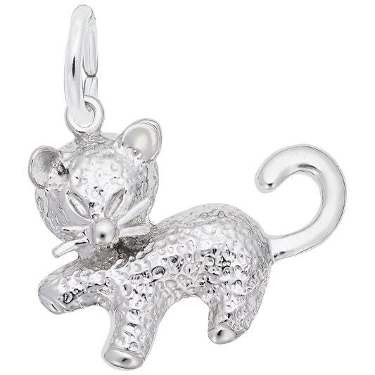 Kitten Charm - Metal - Sterling Silver