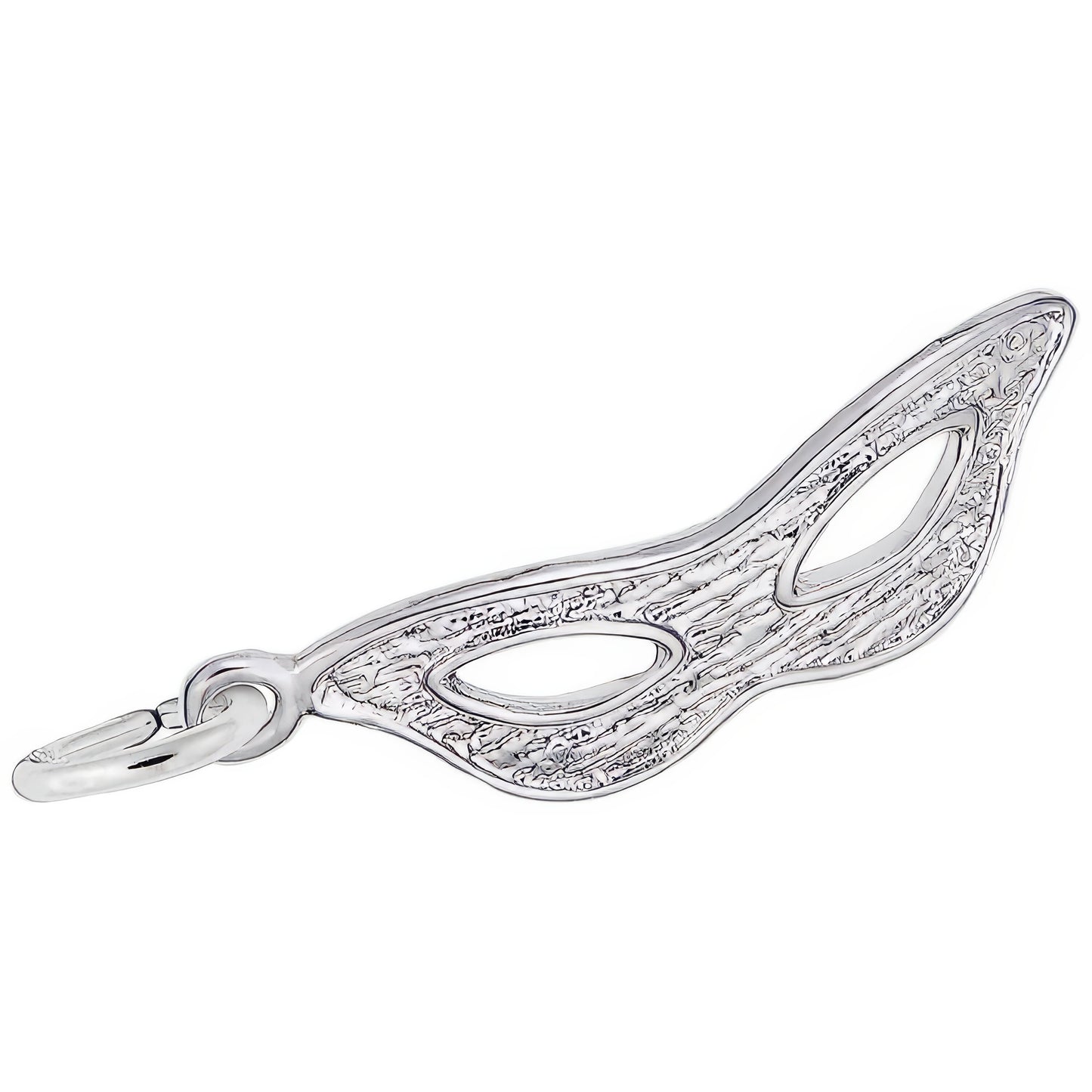 Masquerade Mask Charm - Metal - Sterling Silver