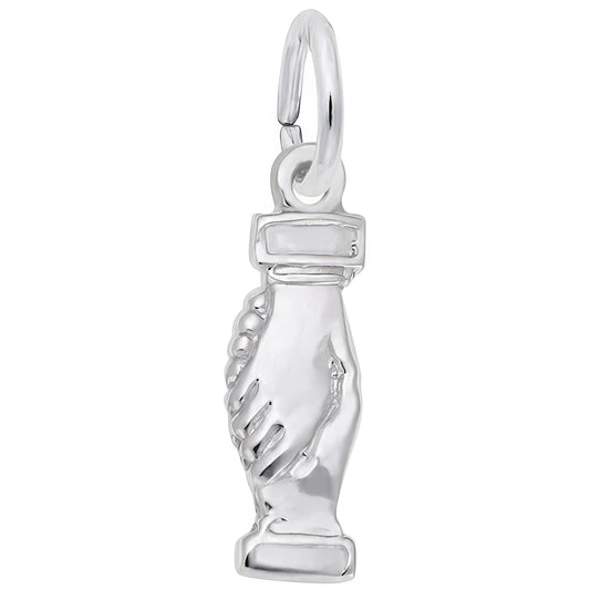 Handshake Charm - Metal - Sterling Silver
