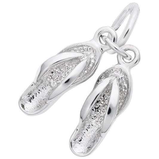 Charms Sterling Silver Pair of Flip Flops Charm