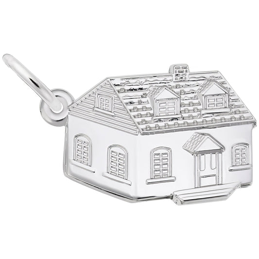 Colonial House Charm - Metal - Sterling Silver