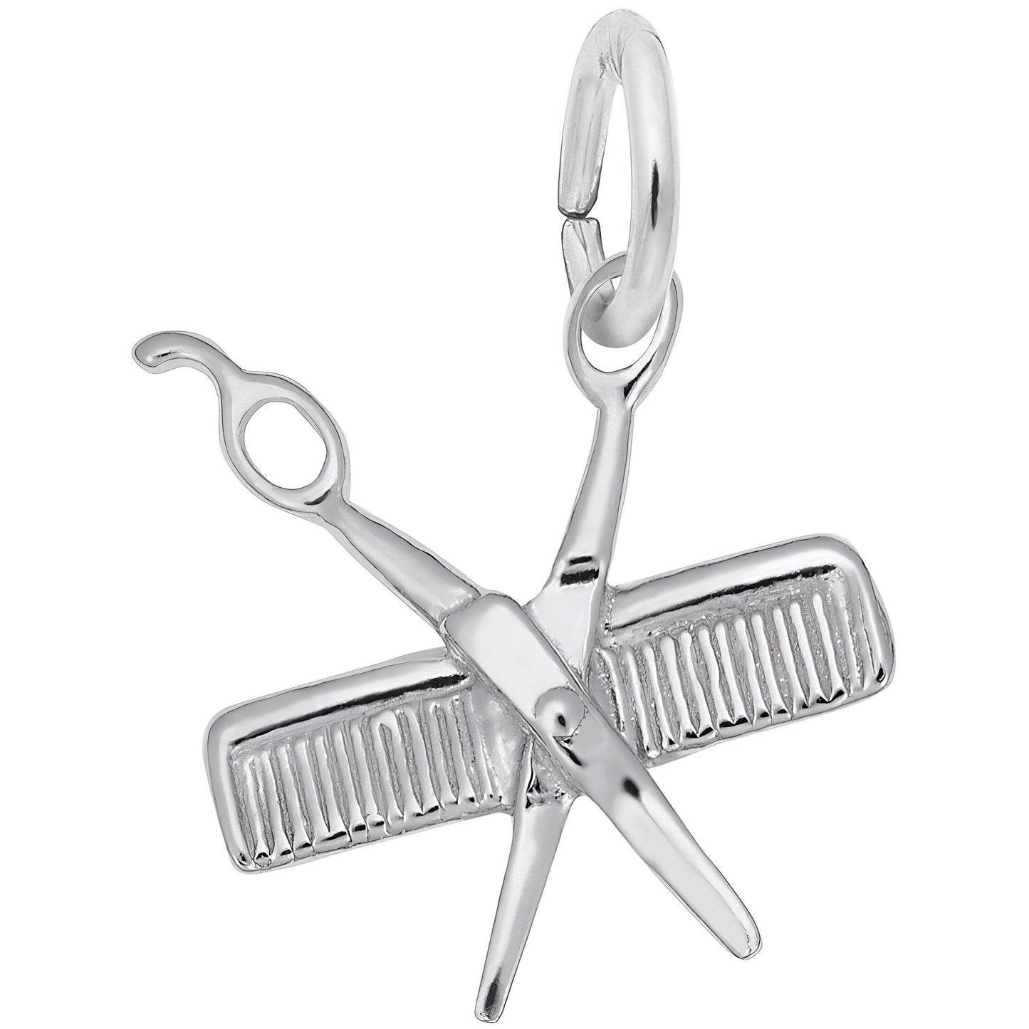 Charms Sterling Silver Small Comb & Scissors Charm
