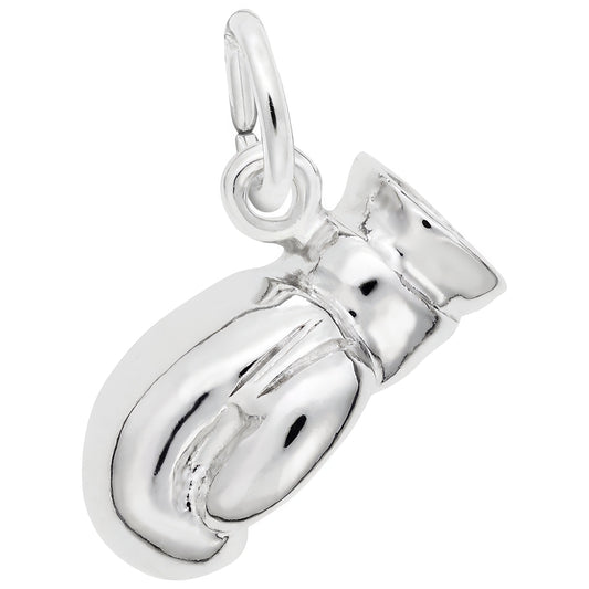 Boxing Glove Charm - Metal - Sterling Silver