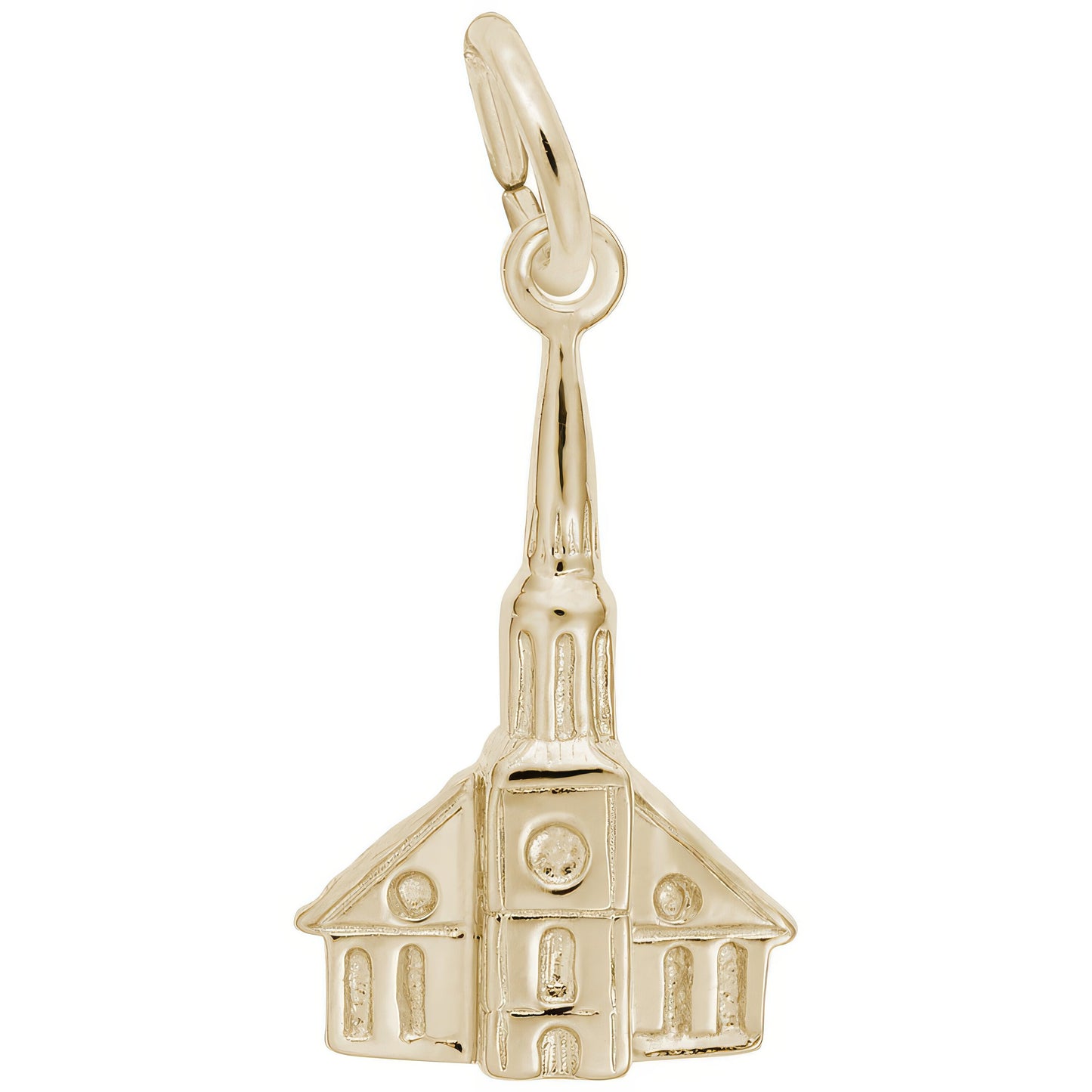 Steeple Church Charm - Metal - Sterling Silver