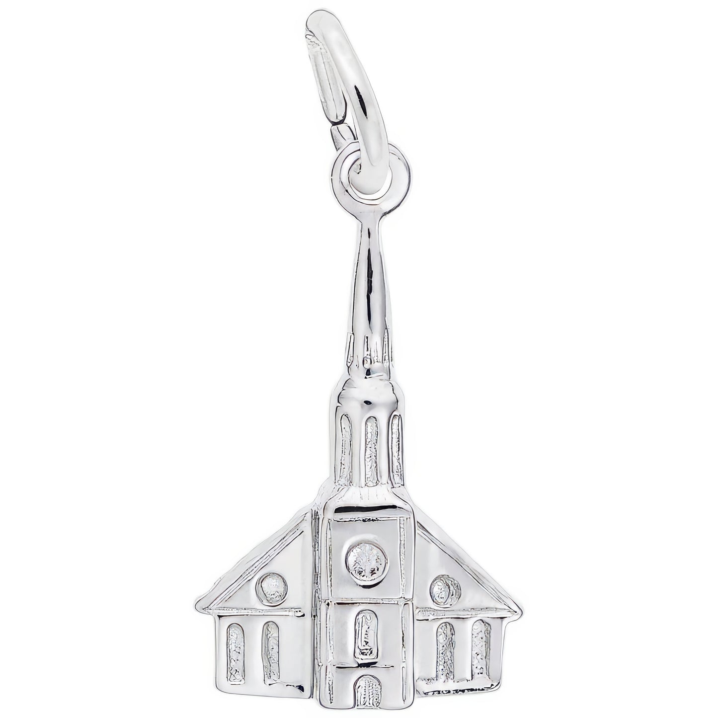 Steeple Church Charm - Metal - Sterling Silver