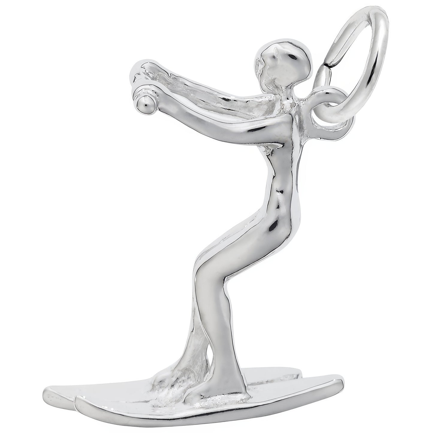 Water Skier Charm - Metal - Sterling Silver