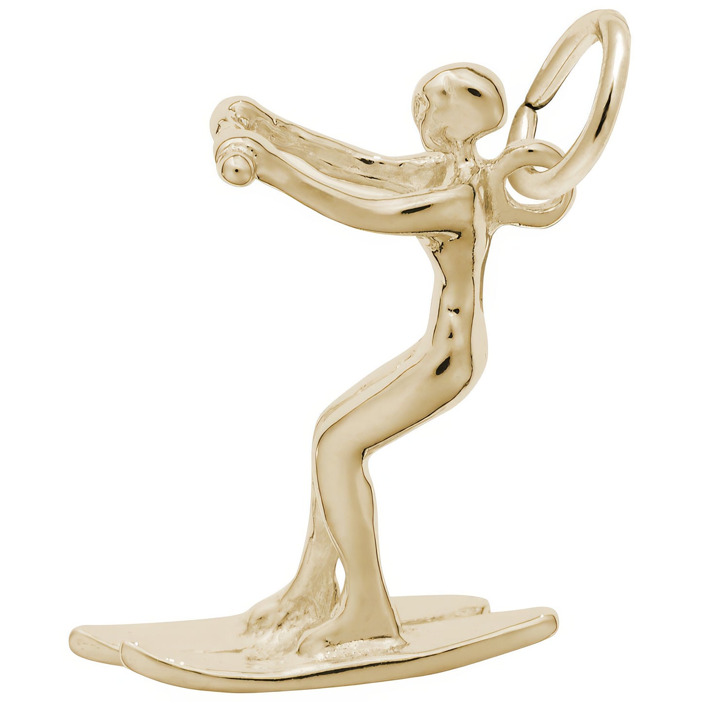 Water Skier Charm - Metal - Sterling Silver