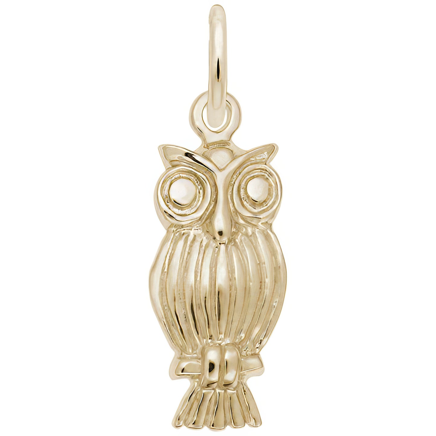 Screech Owl Charm - Metal - Sterling Silver