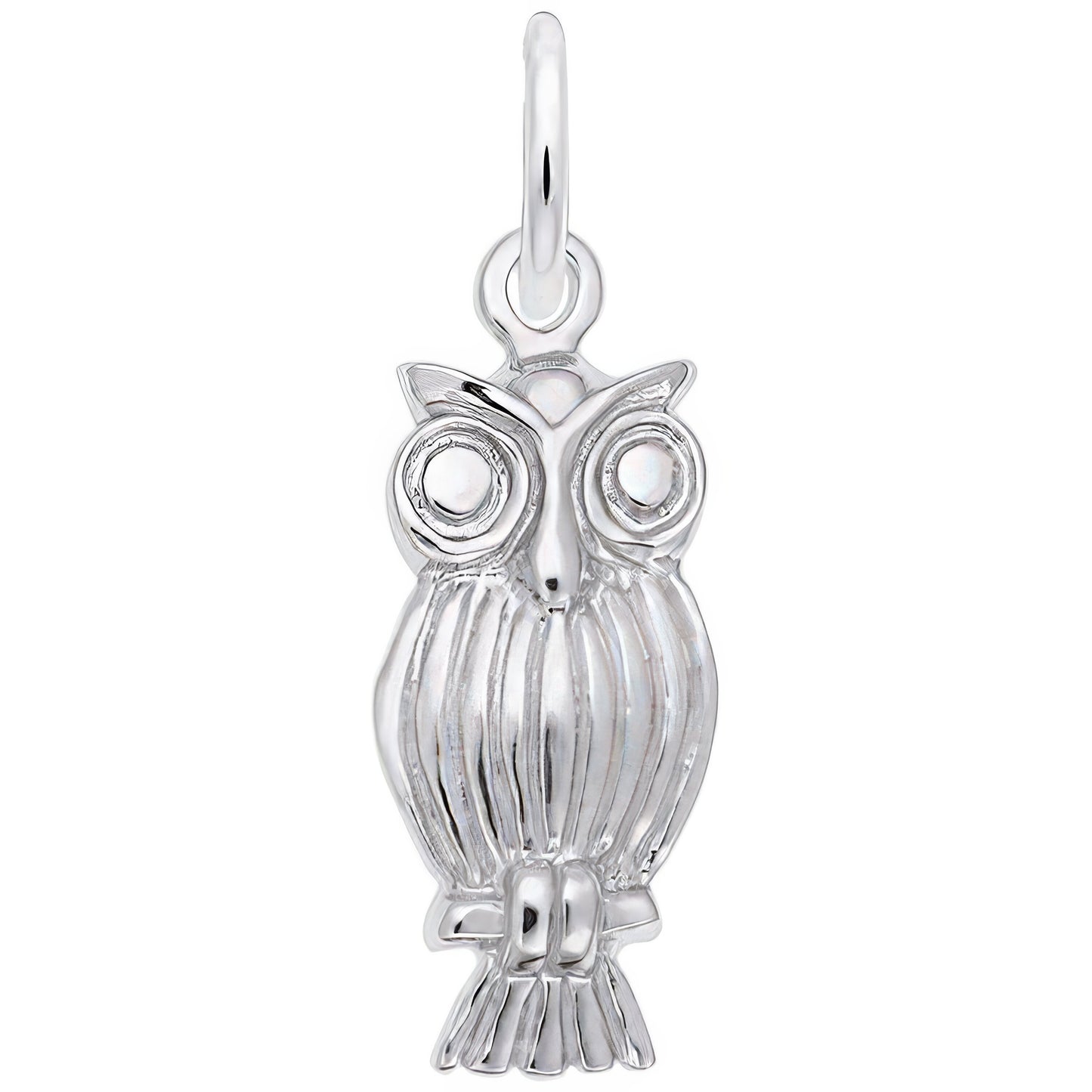 Screech Owl Charm - Metal - Sterling Silver