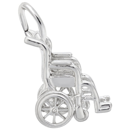Wheelchair Charm - Metal - Sterling Silver