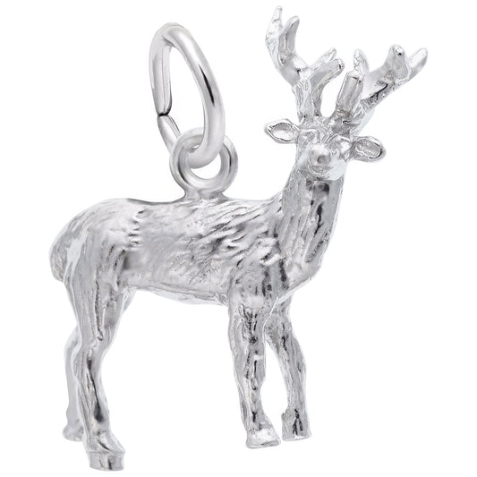 Elk Charm - Metal - Sterling Silver