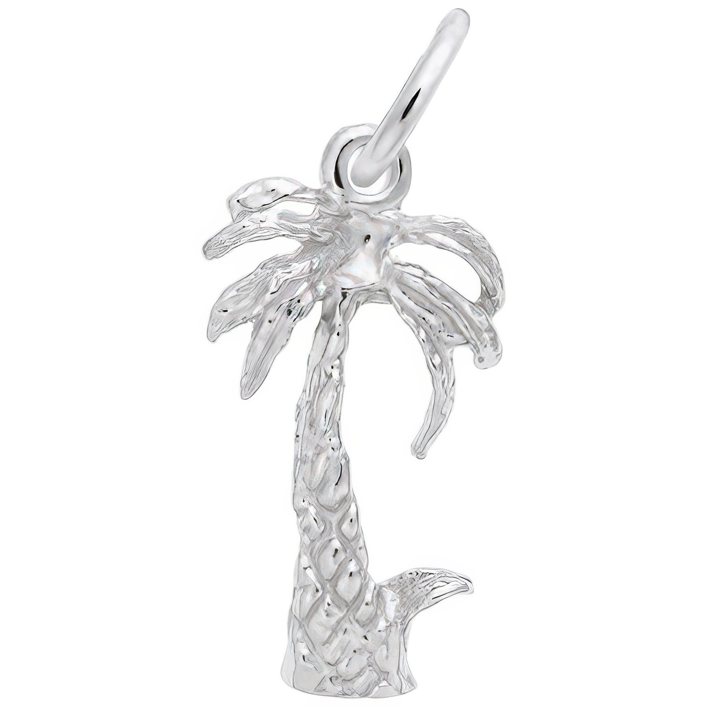 Tropical Palm Tree Charm - Metal - Sterling Silver