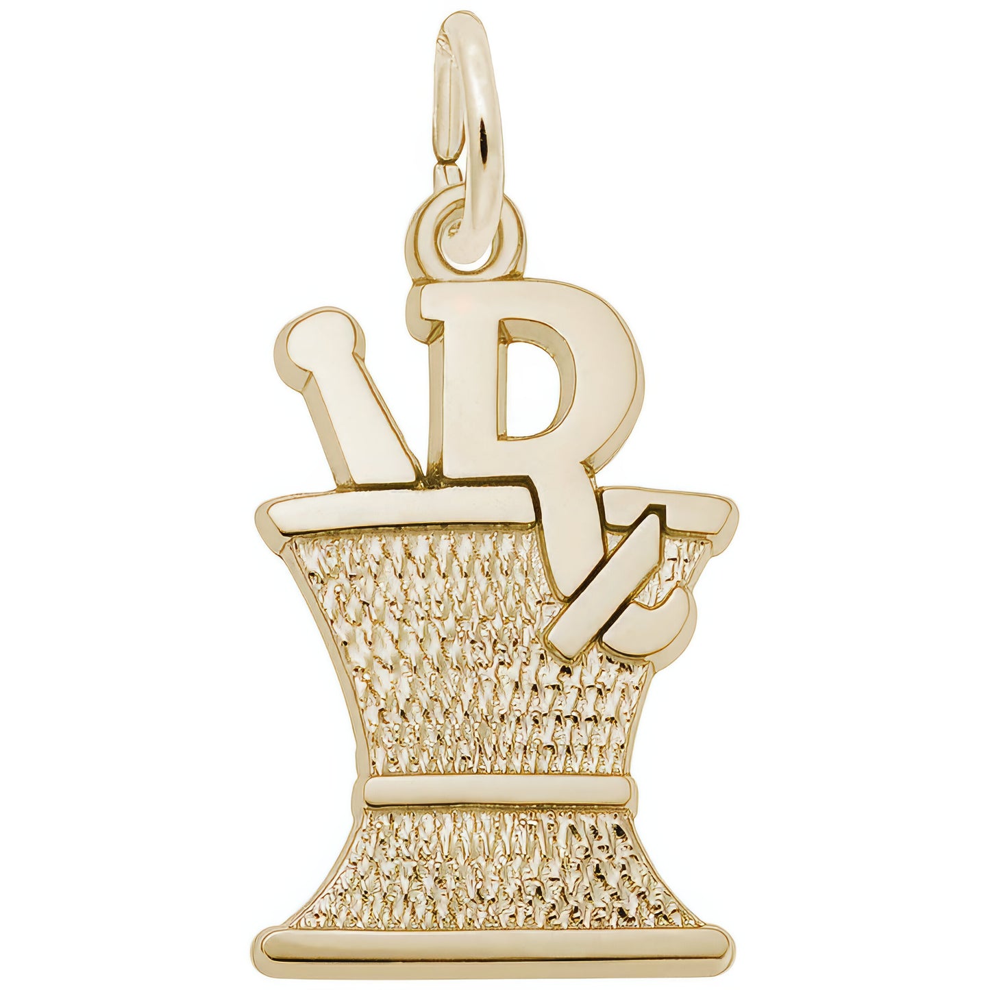 Pharmacy Mortar & Pestle Charm - Metal - Sterling Silver
