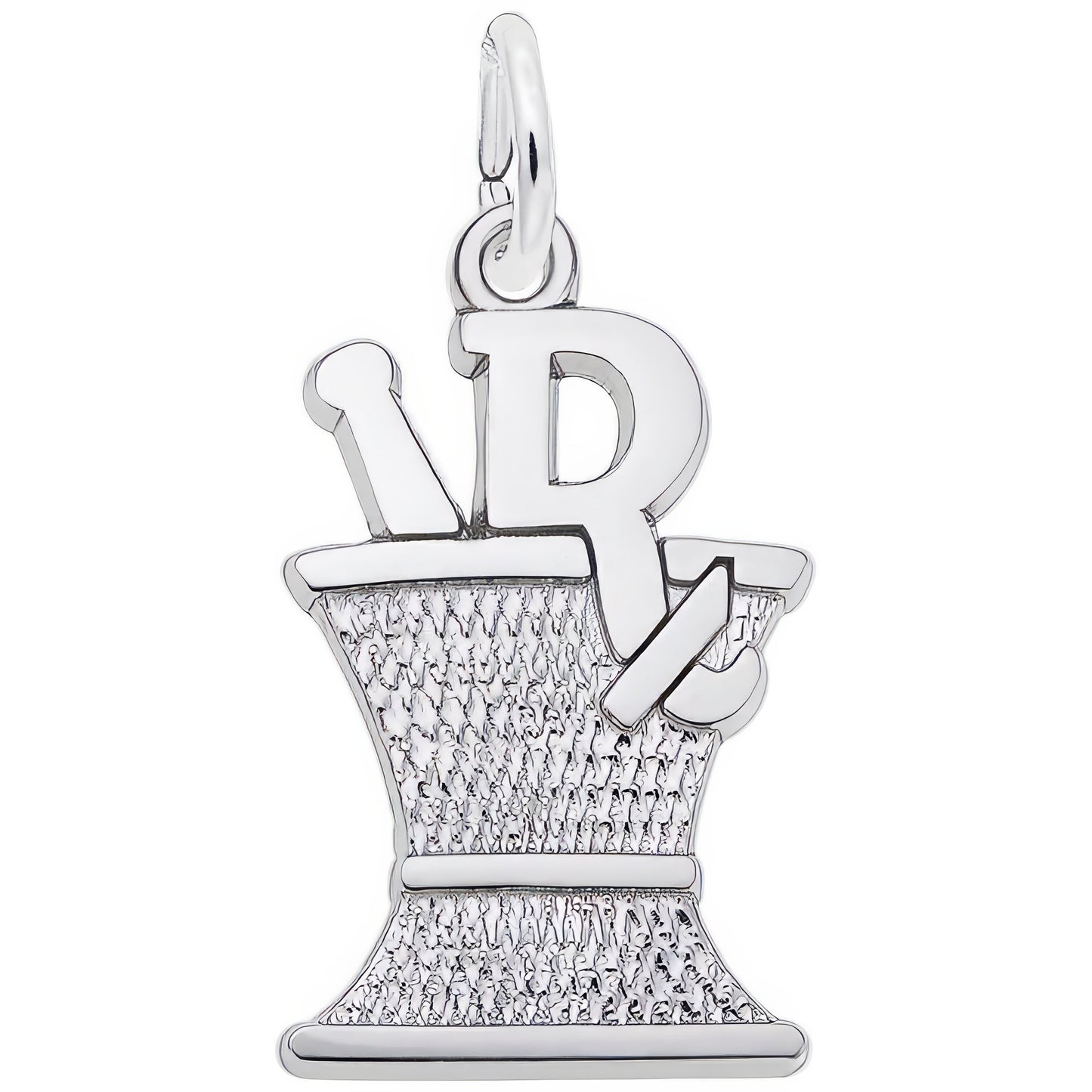 Pharmacy Mortar & Pestle Charm - Metal - Sterling Silver