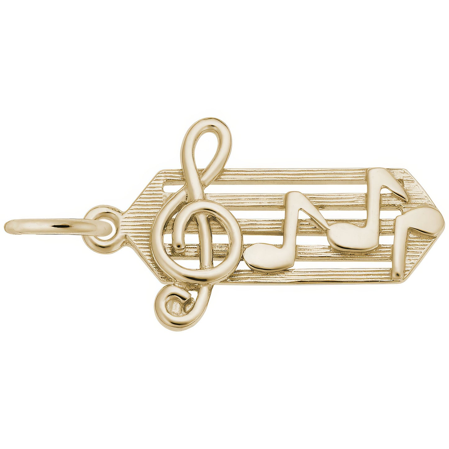 Small Music Staff Charm - Metal - Sterling Silver