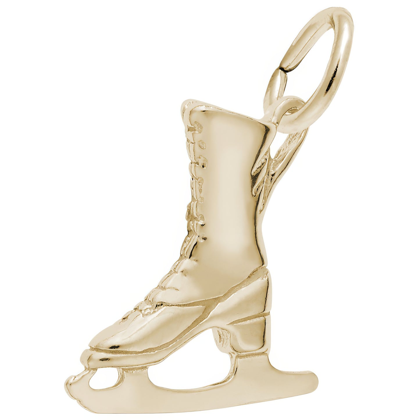 Womans Ice Skate Charm - Metal - Sterling Silver