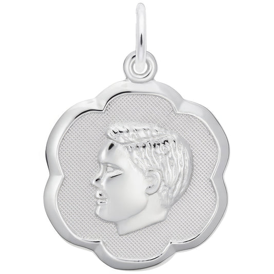 Sterling Silver Boy Charm - 18mm x 18mm
