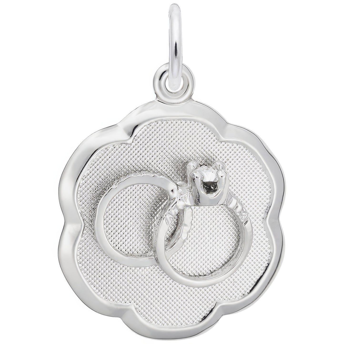 Elegant Wedding Rings Charm - Metal - Sterling Silver