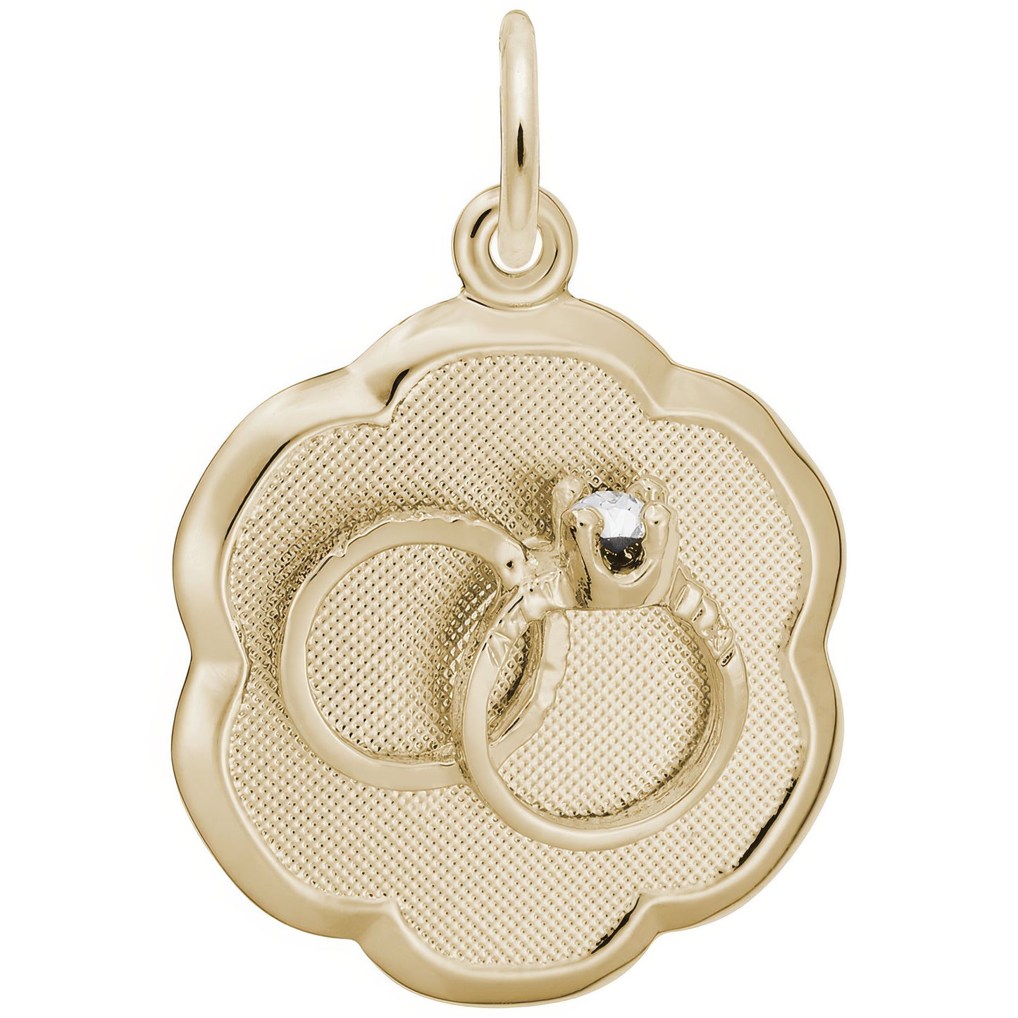 Elegant Wedding Rings Charm - Metal - Sterling Silver