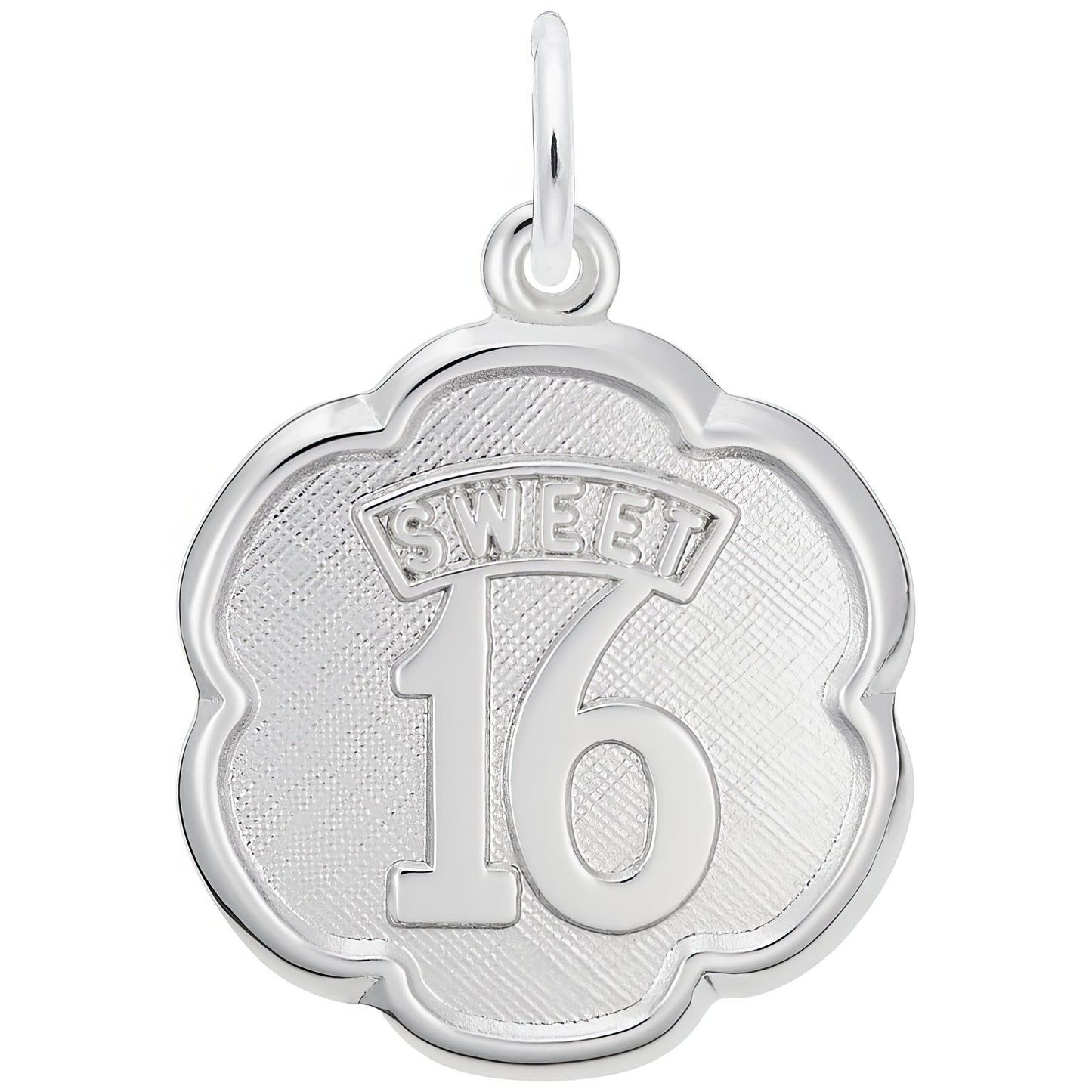 Elegant Sweet 16 Charm - Metal - Sterling Silver
